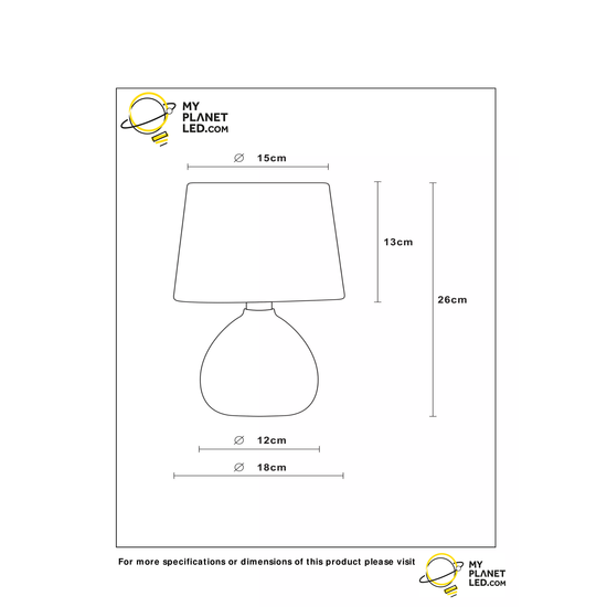 Braune ländliche und einfache Tischlampe 18 cm E14