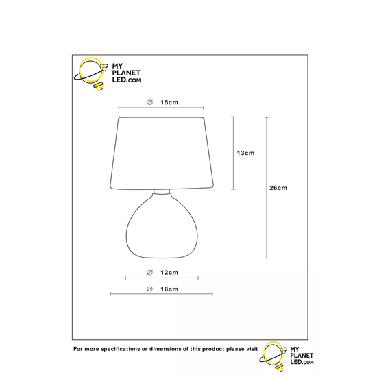 Graue einfache und ländliche Tischlampe 18 cm E14