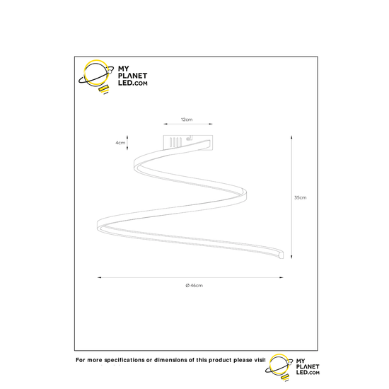 Schöne spiralförmige weiße Deckenlampe 46 cm 24W 3000K 3StepDim