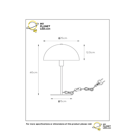 Lampe à poser noire avec une touche de rétro et une touche de moderne 25 cm E14