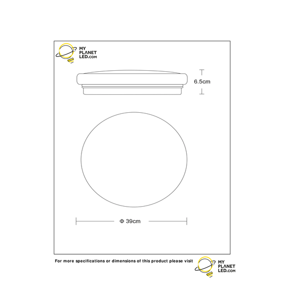 Knappe ronde plafondlamp 39 cm 32W 3000K opaal