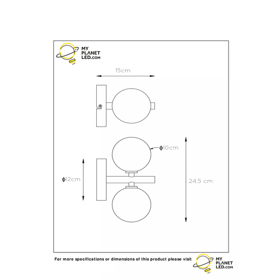 Lámpara de pared de 2 esferas negra retro y elegante G9