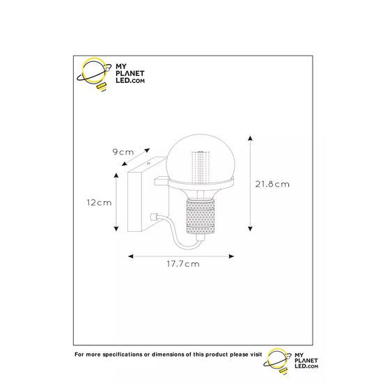 Elegante aplique de pared simple clásico negro 17,7 cm E27