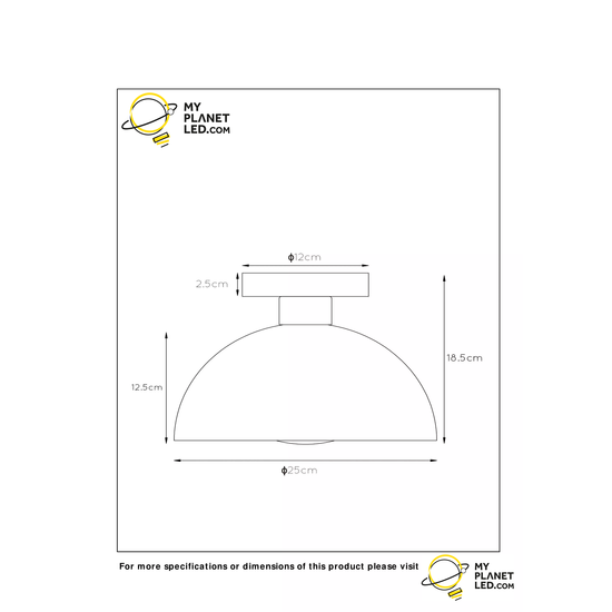Ocher yellow ceiling lamp with a touch of retro touch modern 25 cm E27