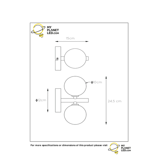 Retro wandlamp klasvol 2-bol mat goud/messing G9