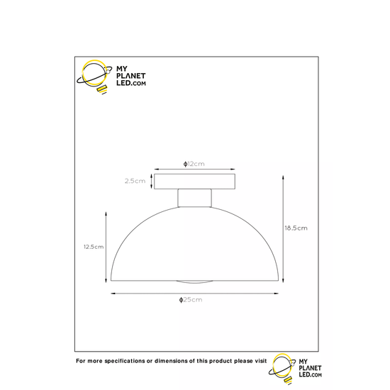 Zwarte plafondlamp met een tikkeltje retro en een vleugje modern 25 cm E27