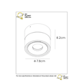 Moderne, wendbare witte plafondspot 7,8 cm LED DIM 10W 2700K