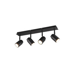 Straight bathroom ceiling spots 4xGU10 5W matt black