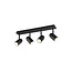 Foco de techo rectangular para baño con 4x GU10, negro mate, metal, IP44, bombillas no incluidas