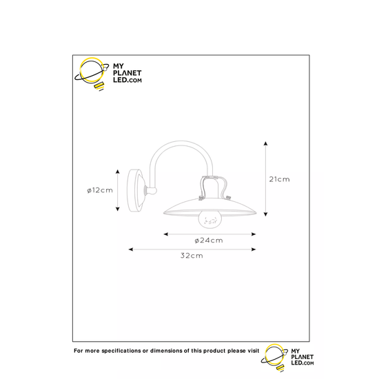 Lámpara de pared clásica color beige de 24 cm con casquillo E27.