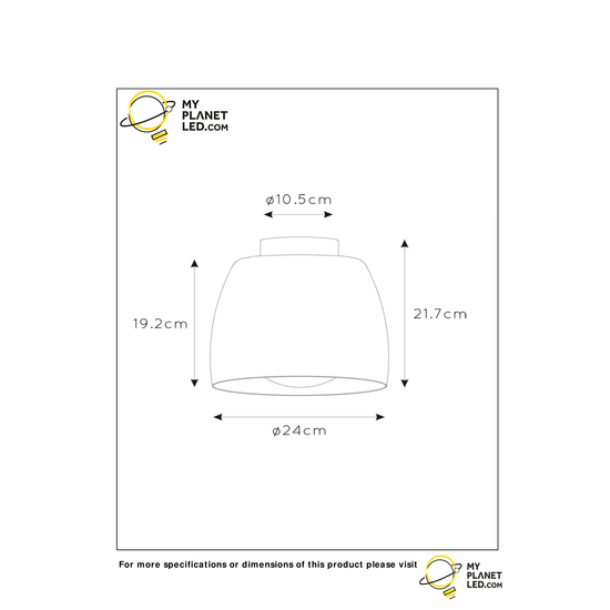 Subtil plafonnier noir en forme de cloche 24 cm E27