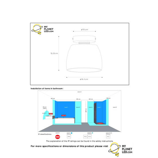 Mattschwarz mit Glas-Badezimmer-Deckenleuchte G9 IP44