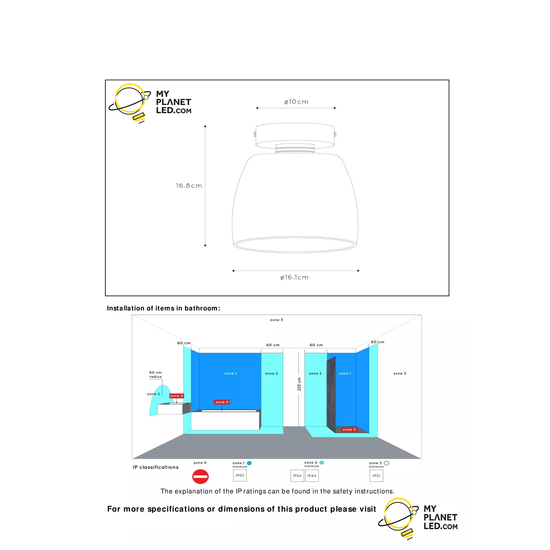 Mattgold/Messing mit Glas-Badezimmer-Deckenleuchte G9 IP44