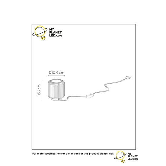 Sierlijk modern grijze tafellamp 10,6 cm LED 5W 3000K