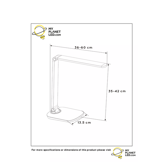 Weiße futuristische und multifunktionale Schreibtischlampe LED DIM 8W 2700K/6000K