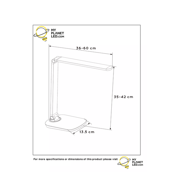 Futuristic and multifunctional black desk lamp LED DIM 8W 6000K
