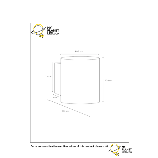 Unique modern black design wall lamp 8 cm G9