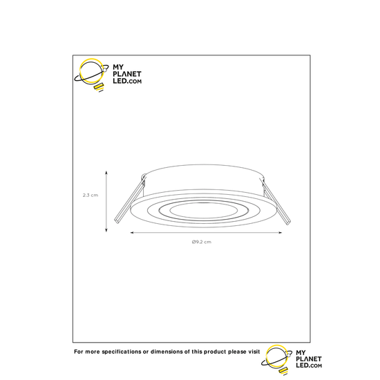Practical and modern black recessed spot 9.2 cm GU10