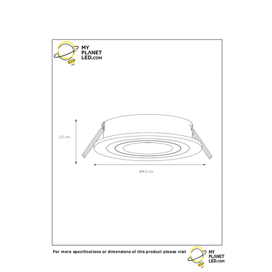 Praktische mat chrome en moderne inbouwspot 9,2 cm GU10