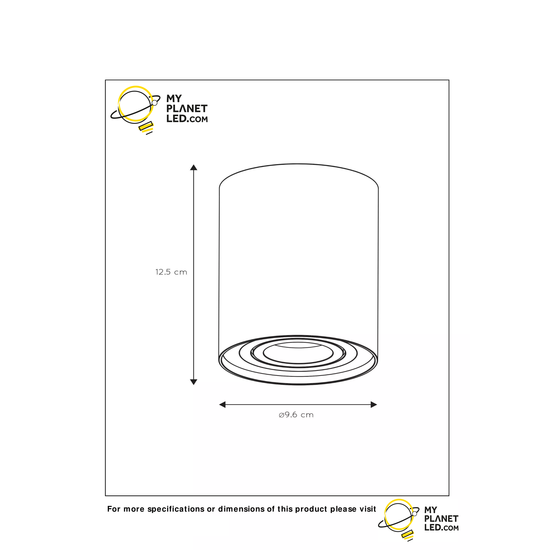 Eenvoudig zwarte plafondspot 9,6 cm GU10