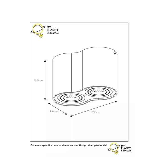 Spot de plafond simple 2x GU10 blanc