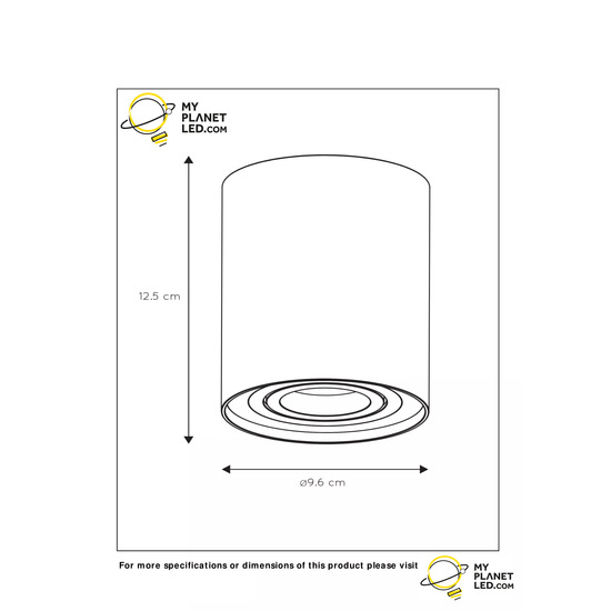 Spot plafond simple blanc 9,6 cm GU10