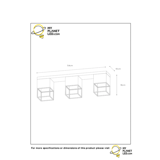 Zwart elegante subtiele plafondlamp per 3 x E27