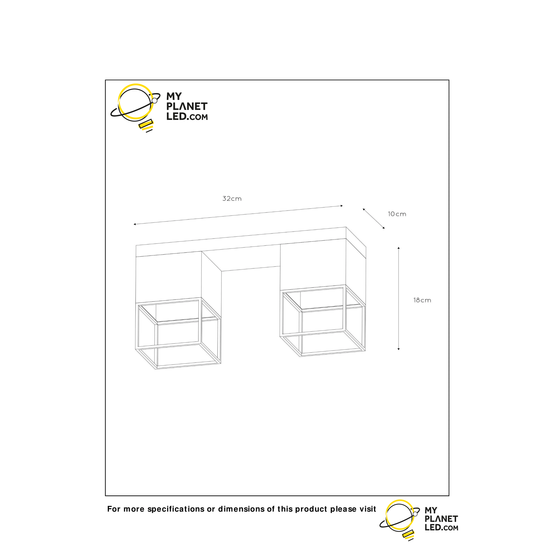 Subtil plafonnier élégant noir E27
