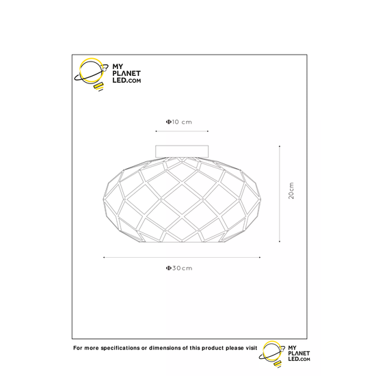 Industrieel, druk, strakke plafondlamp 30 cm E27 mat goud/messing
