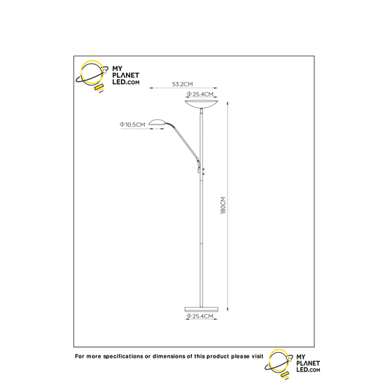 Sleek black and versatile reading lamp 25.4 cm LED DIM 3000K