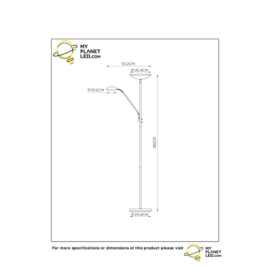 Liseuse polyvalente et épurée chrome mat 25,4 cm LED DIM 3000K