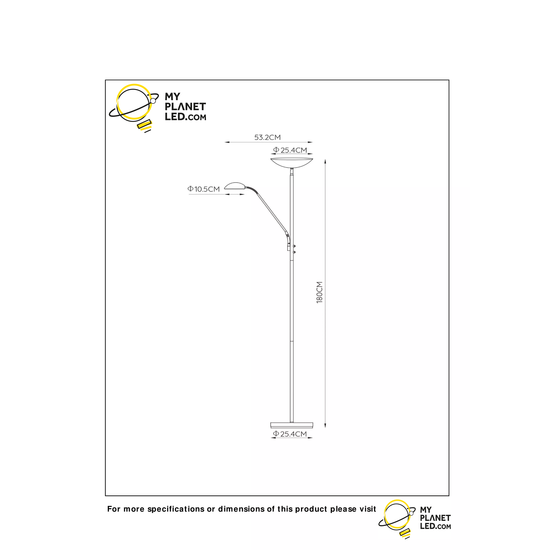 Lámpara de lectura elegante y versátil en oro mate/latón 25,4 cm LED DIM 3000K
