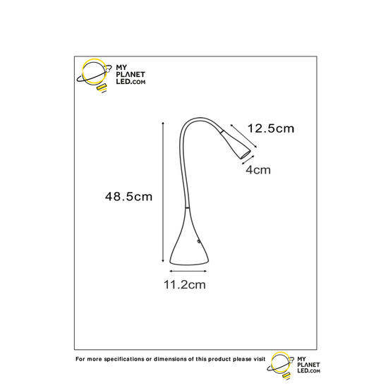 Flexibel matzwarte bureaulamp LED dimbaar 4W 3000K 3 standen