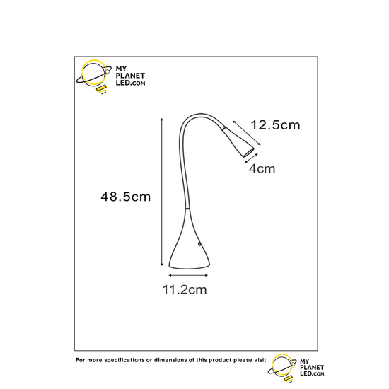 Flexibele zwarte bureaulamp eenvoudig design  20 cm LED DIM 4W 3000K