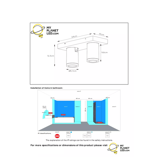 Weißer moderner und praktischer zylindrischer Deckenstrahler LED DIM GU10 5W 2200K/3000K IP44