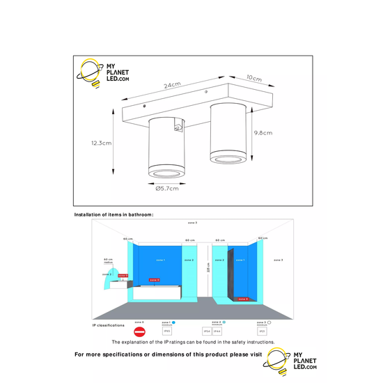 Schwarzer moderner zylindrischer praktischer Deckenspot LED DIM GU10 5W 2200K/3000K IP44