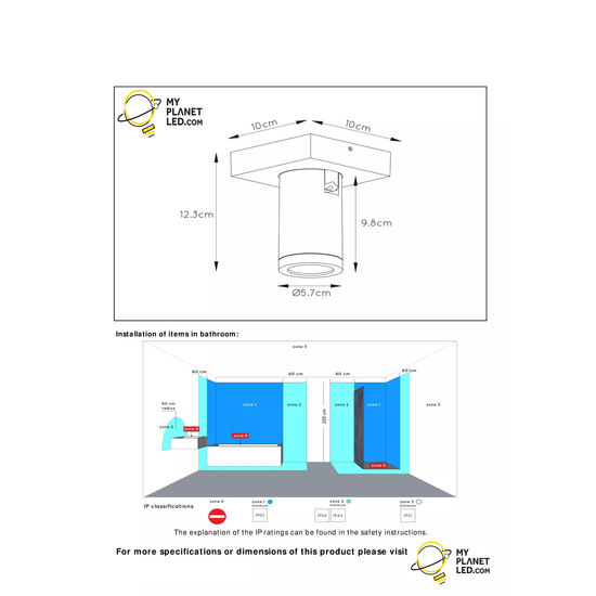 Modern white and practical cylindrical ceiling spot LED DIM GU10 5W 2200K/3000K IP44