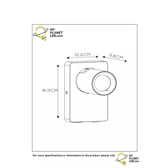 Foco de pared negro de diseño elegante y puro LED DIM GU10 5W 3000K USB