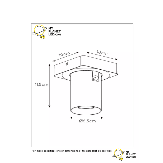 Spot de plafond cylindrique simple or/laiton mat LED DIM GU10 5W 2200K/3000K