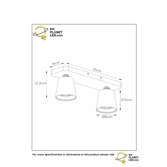 Spot de plafond moderne et inclinable LED DIM GU10 5W 2200K/3000K noir