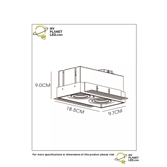 White double trimless recessed spot 2xGU10 to plaster