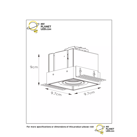 Functioneel zwarte inbouwspot met industriele look  GU10 50W