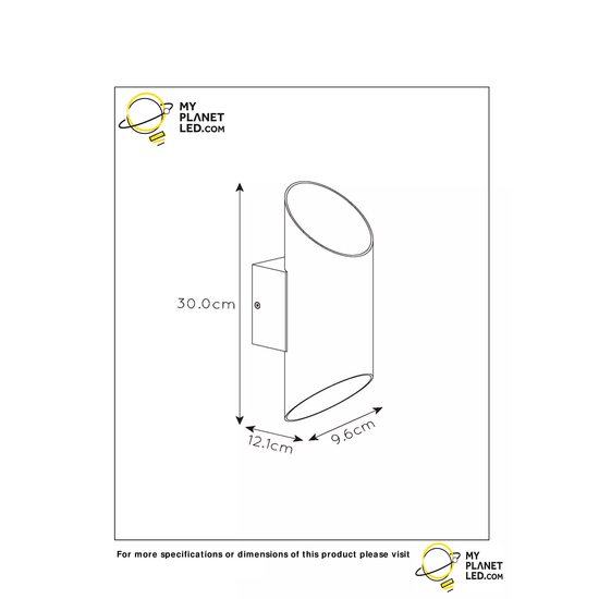Elegante moderne zylindrische weiße Wandleuchte 10 cm G9