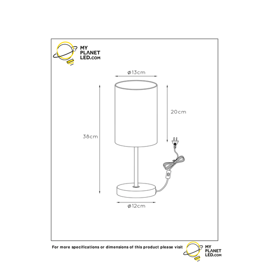 Moderne und trendige weiße Tischlampe 13 cm E27