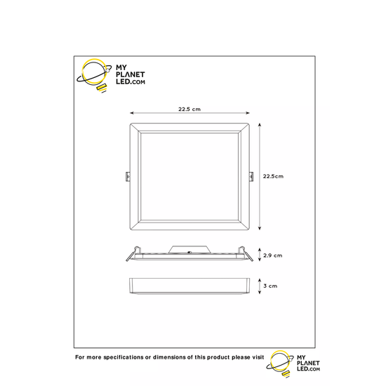 Sfeervol, strak design plafondlamp LED 17W 3000K wit