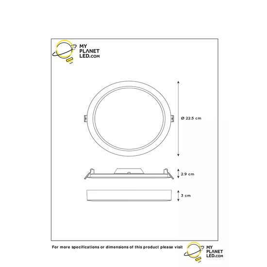 Plafonnier design blanc épuré atmosphérique 22 cm LED 17W 3000K
