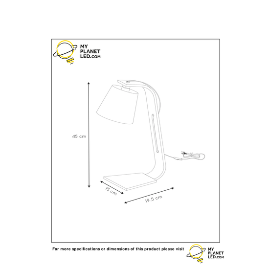 Lámpara de mesa de diseño moderno escandinavo blanca E14