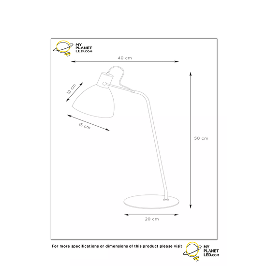 Contemporary adjustable black desk lamp 20 cm E14