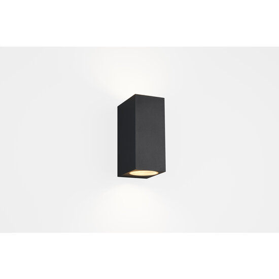 Roya eckige Außenwandleuchte für 2x GU10-Spot max. 35W, Anthrazit Aluminiumguss, IP44, 15 x 6,9 x 9,2 cm