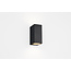 Roya angular outdoor wall light for 2x GU10 spot max 35W, anthracite cast aluminium, IP44, 15 x 6.9 x 9.2 cm